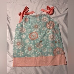 Handmade Pillowcase Dress Toddler Girl 2T/3T Pink Blue Preppy Floral